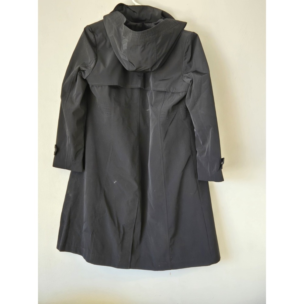 Fleet Street Ltd Black Rain Resistant Trench Coat Jacket Polyester Women's Med - Picture 13 of 16